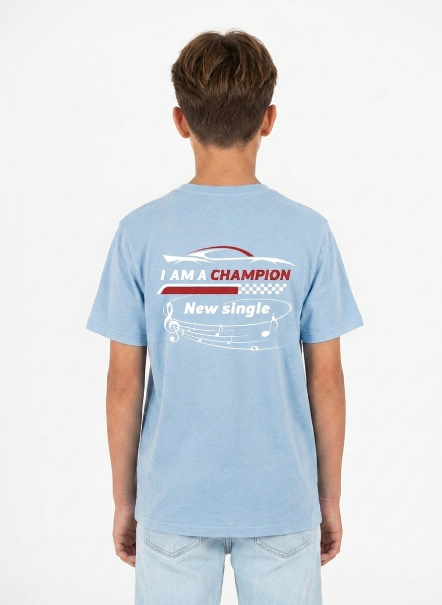 Camiseta Azul – I Am a Champion - Imagen 2
